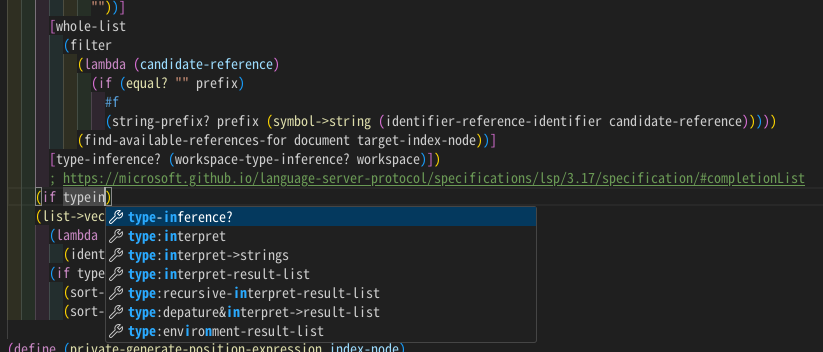 Auto completion